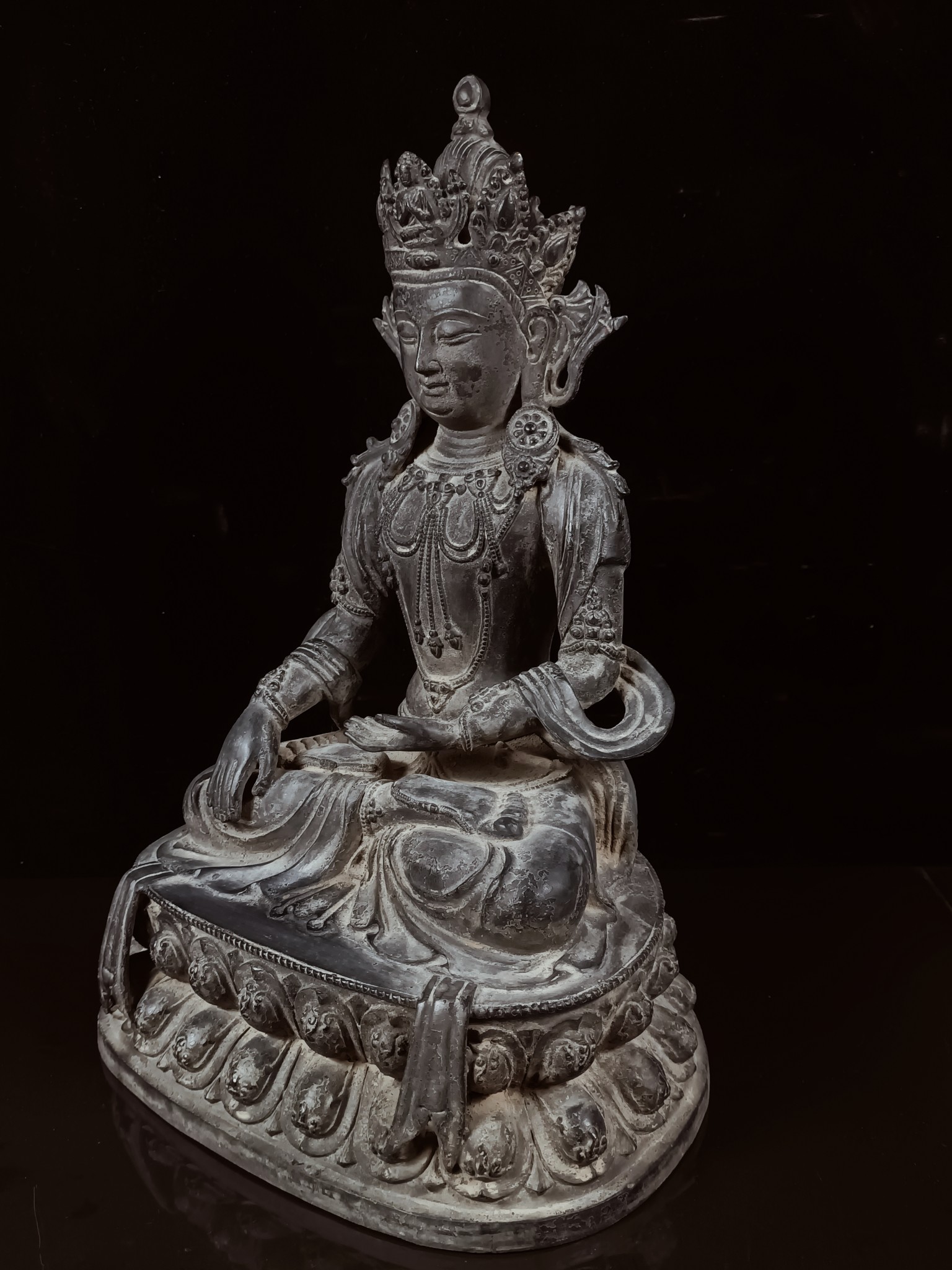 Ming Dynasty old bronze Buddha statue - Image 6 of 9