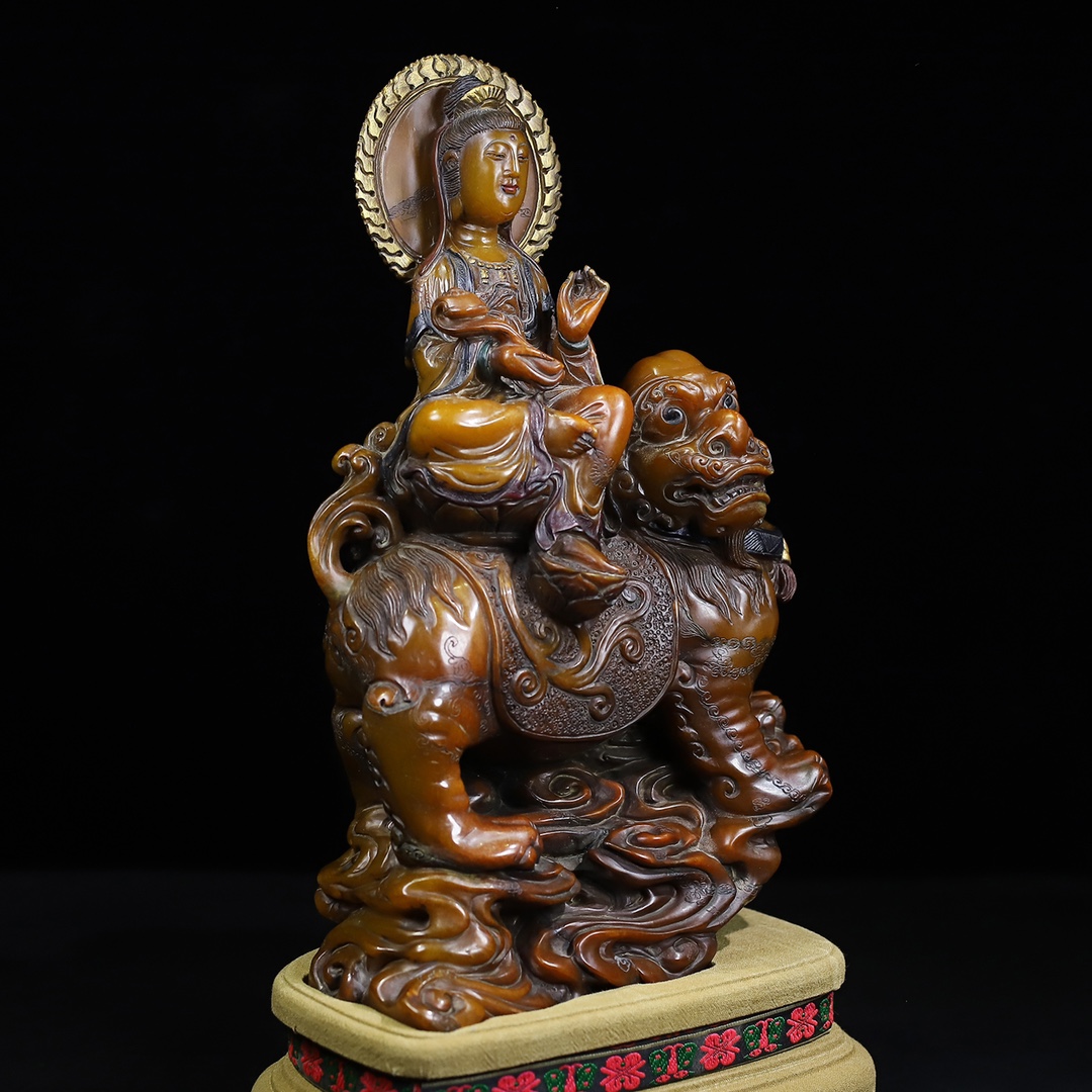 Shoushan Stone Sculpture Guanyin Blessing Ornament - Image 4 of 9