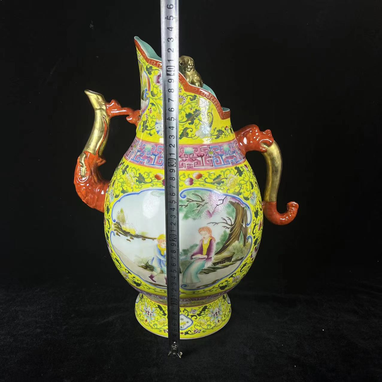 Qing Dynasty Yongzheng enamel color painted gold pot - Image 7 of 9