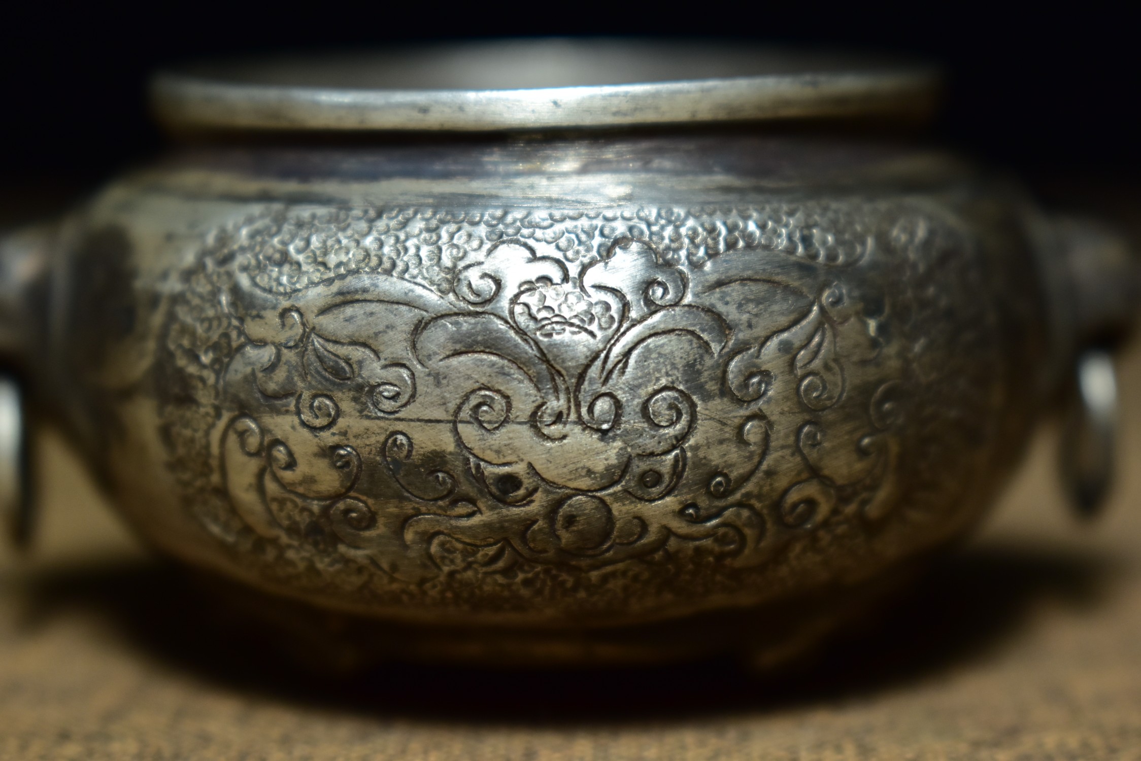 Sterling silver hand-engraved animal ear incense burner - Bild 3 aus 9
