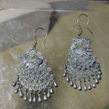 A pair of Qing Dynasty silver earrings