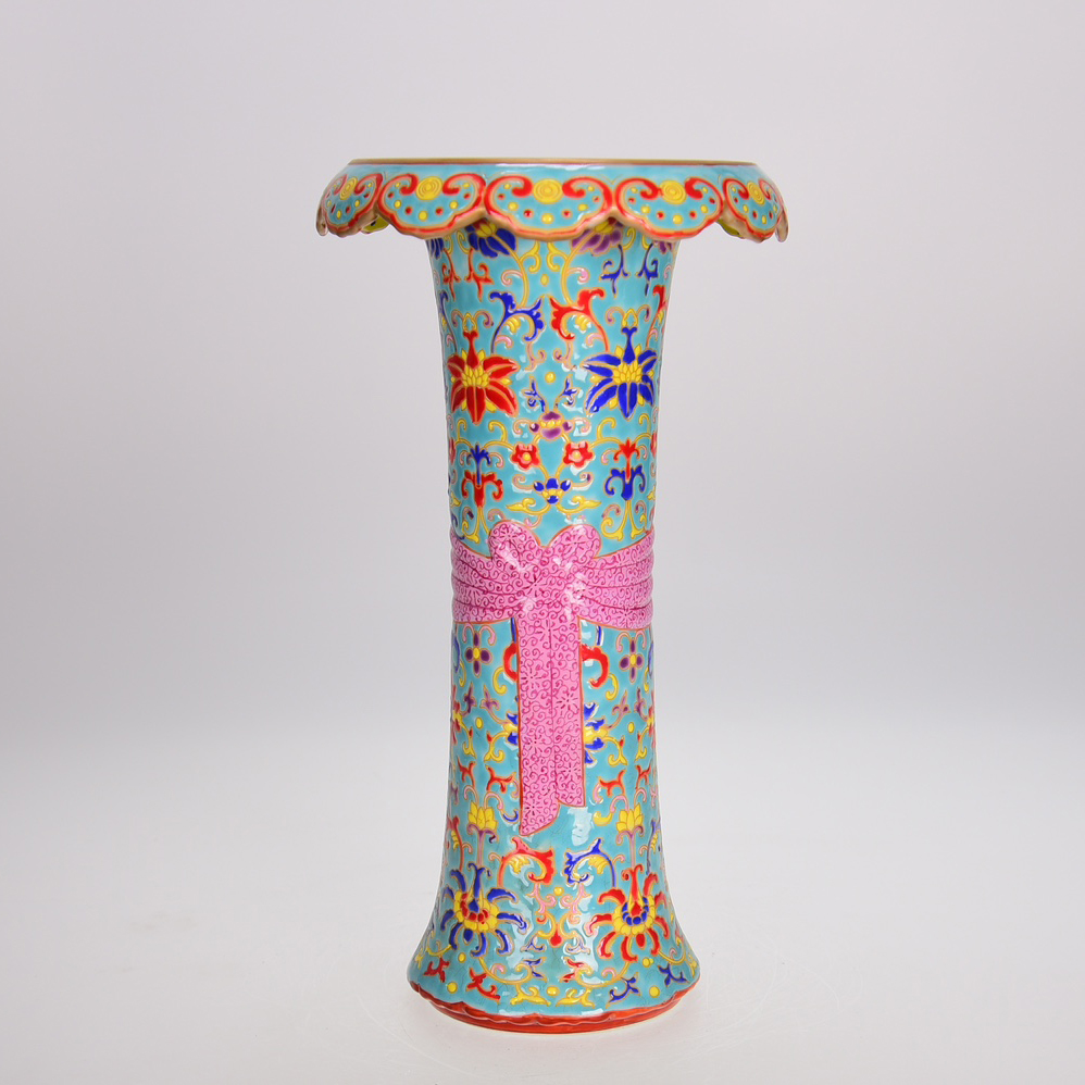 Qing Dynasty Qianlong Enamel Gold Goblet with Passion Flower Patterns