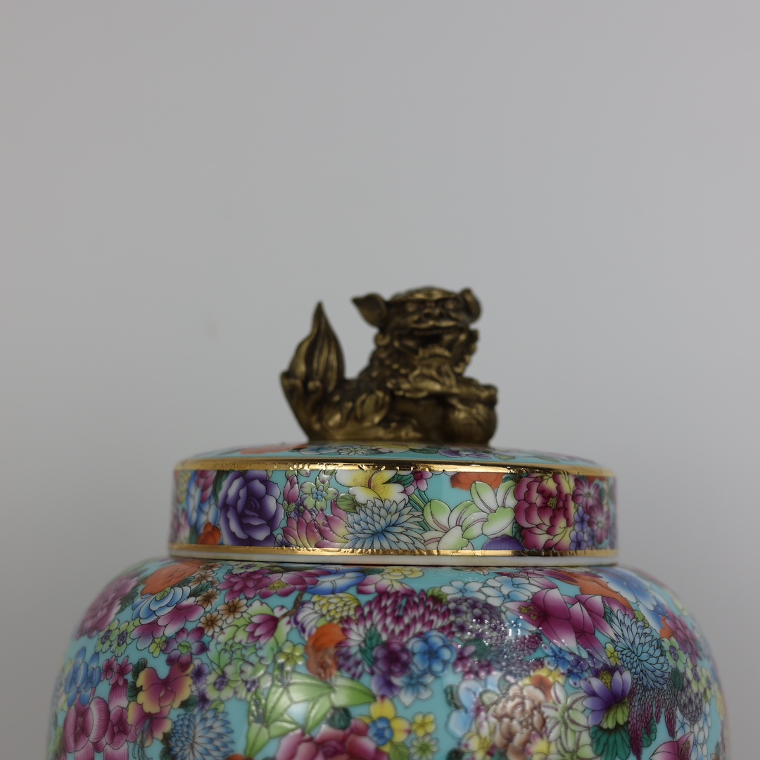 Pastel copper inlaid lion tea caddy - Bild 2 aus 8