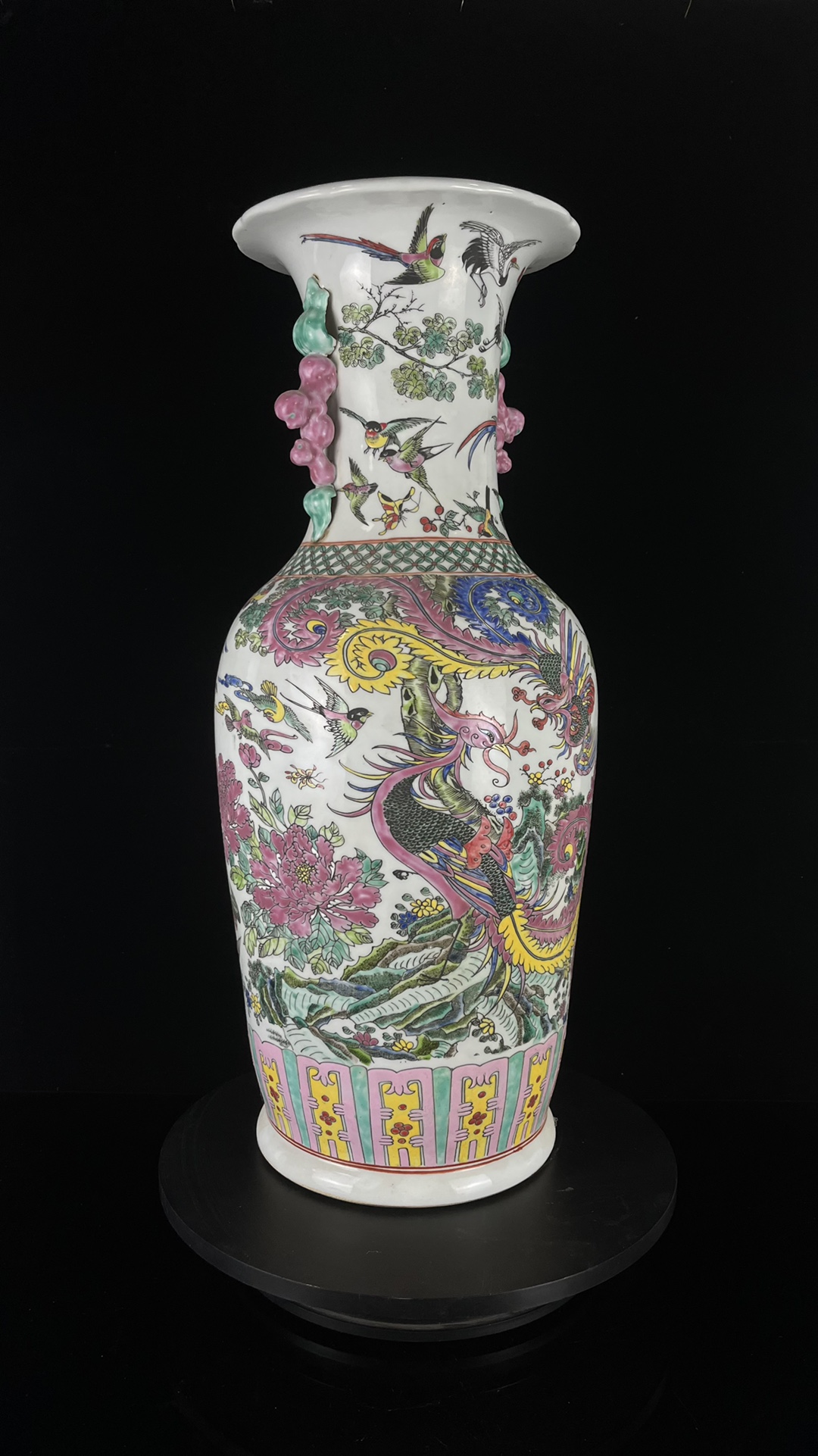 Large flower and bird vase made in the Kangxi period of the Qing Dynasty - Image 7 of 9