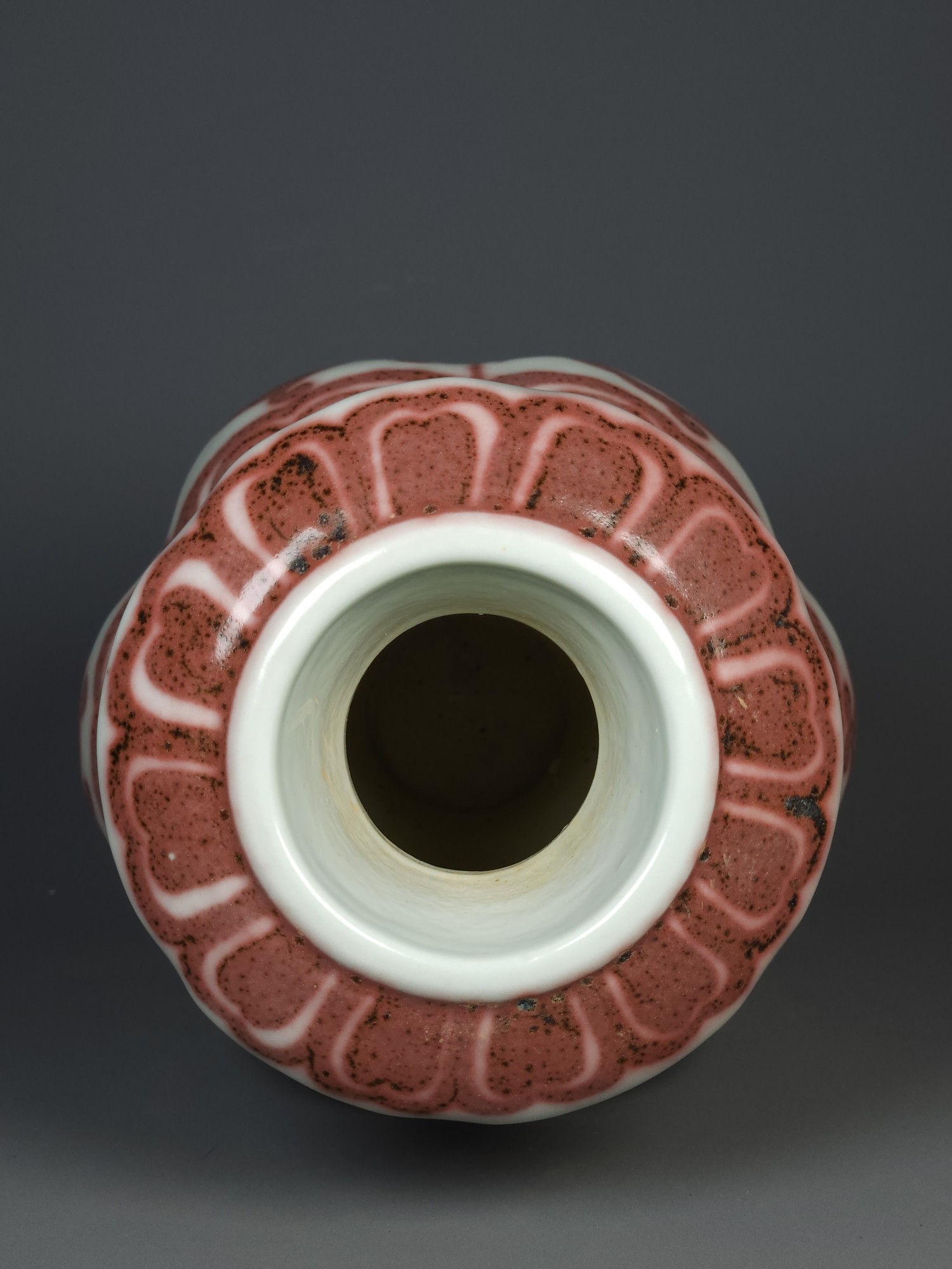 Ming Dynasty underglaze red pomegranate vase with Ganoderma lucidum pattern - Image 5 of 9