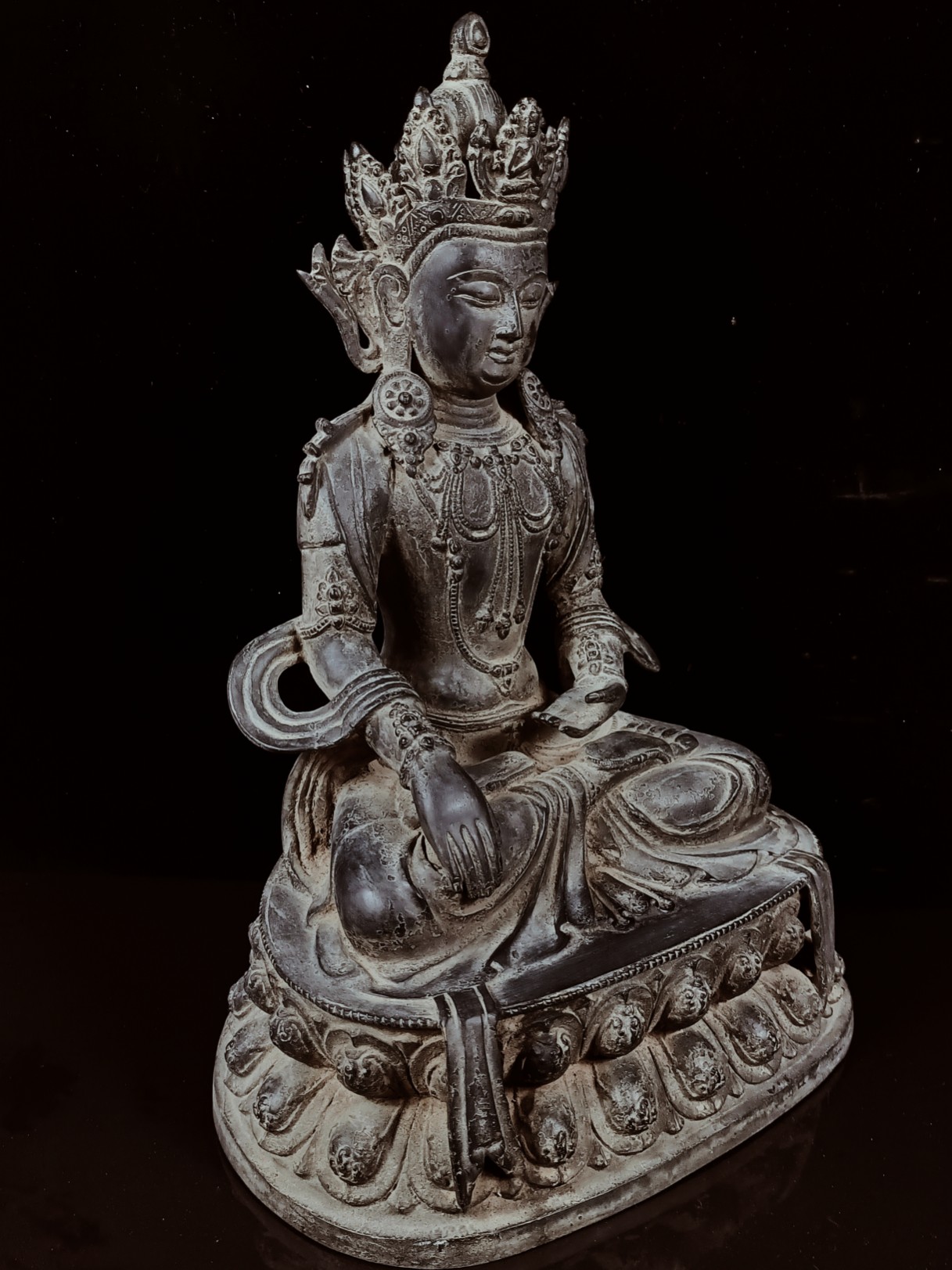 Ming Dynasty old bronze Buddha statue - Image 9 of 9