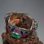 White copper cloisonne inlaid jade bracelet bracelet ornaments
