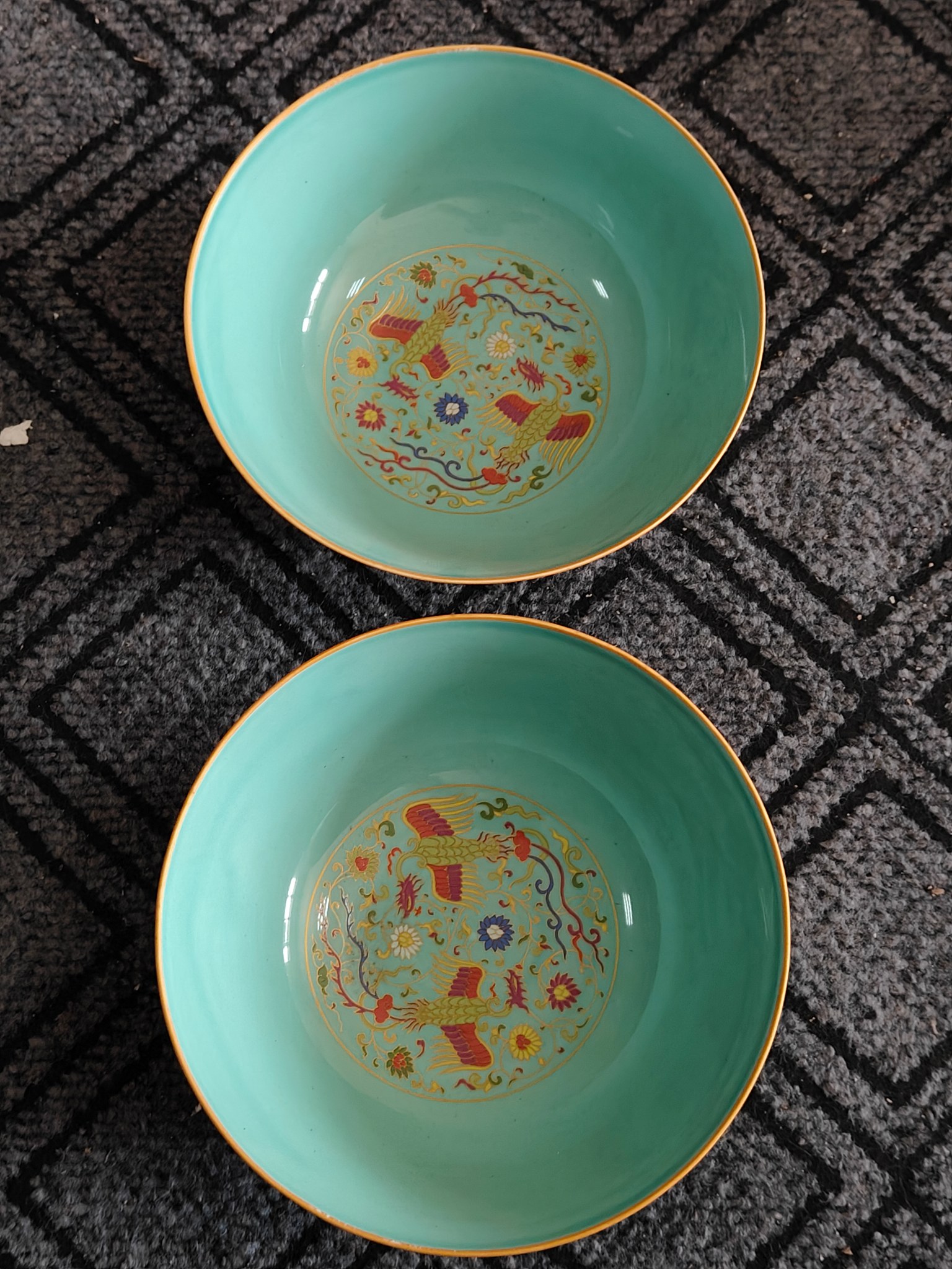 A pair of painted gold bowls made during the Chenghua period of the Ming Dynasty - Image 2 of 9