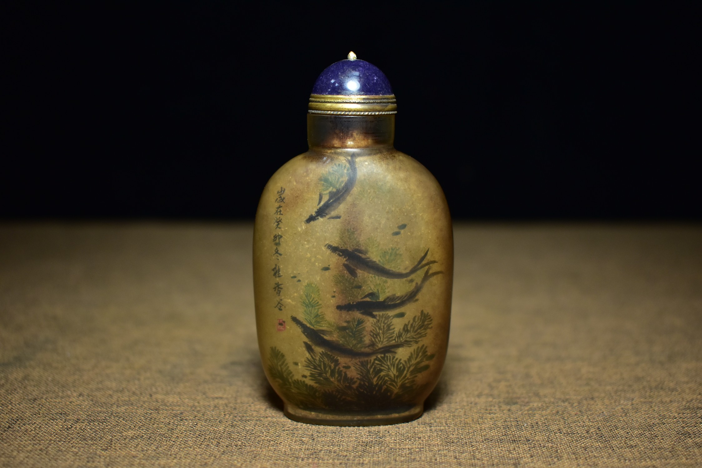 Glazed hand-painted snuff bottle - Bild 4 aus 9