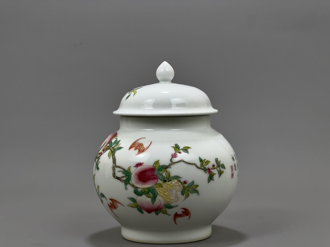 Qing Dynasty Yongzheng enamel jar with three patterns - Image 4 of 9