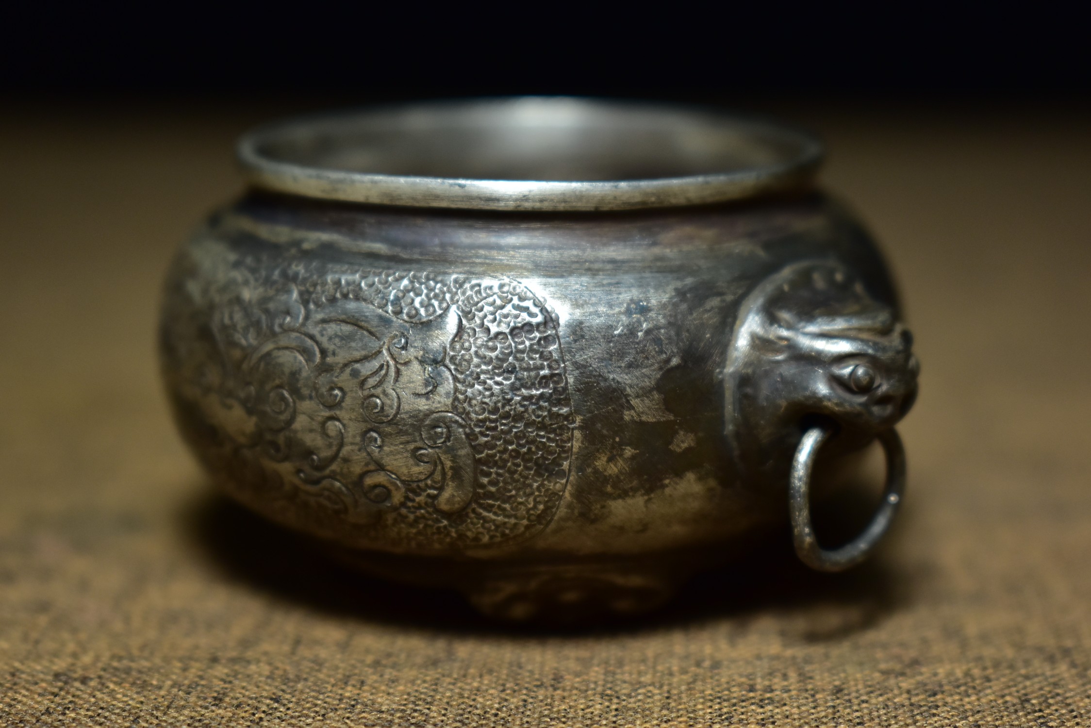 Sterling silver hand-engraved animal ear incense burner - Bild 4 aus 9