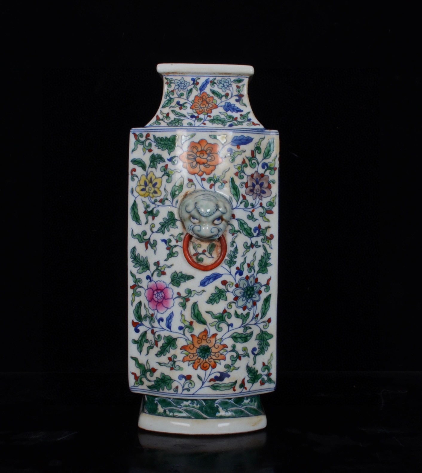 Qing Qianlong doucai four seasons flower pattern inlaid vase - Image 2 of 9