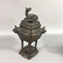 Old copper incense burner