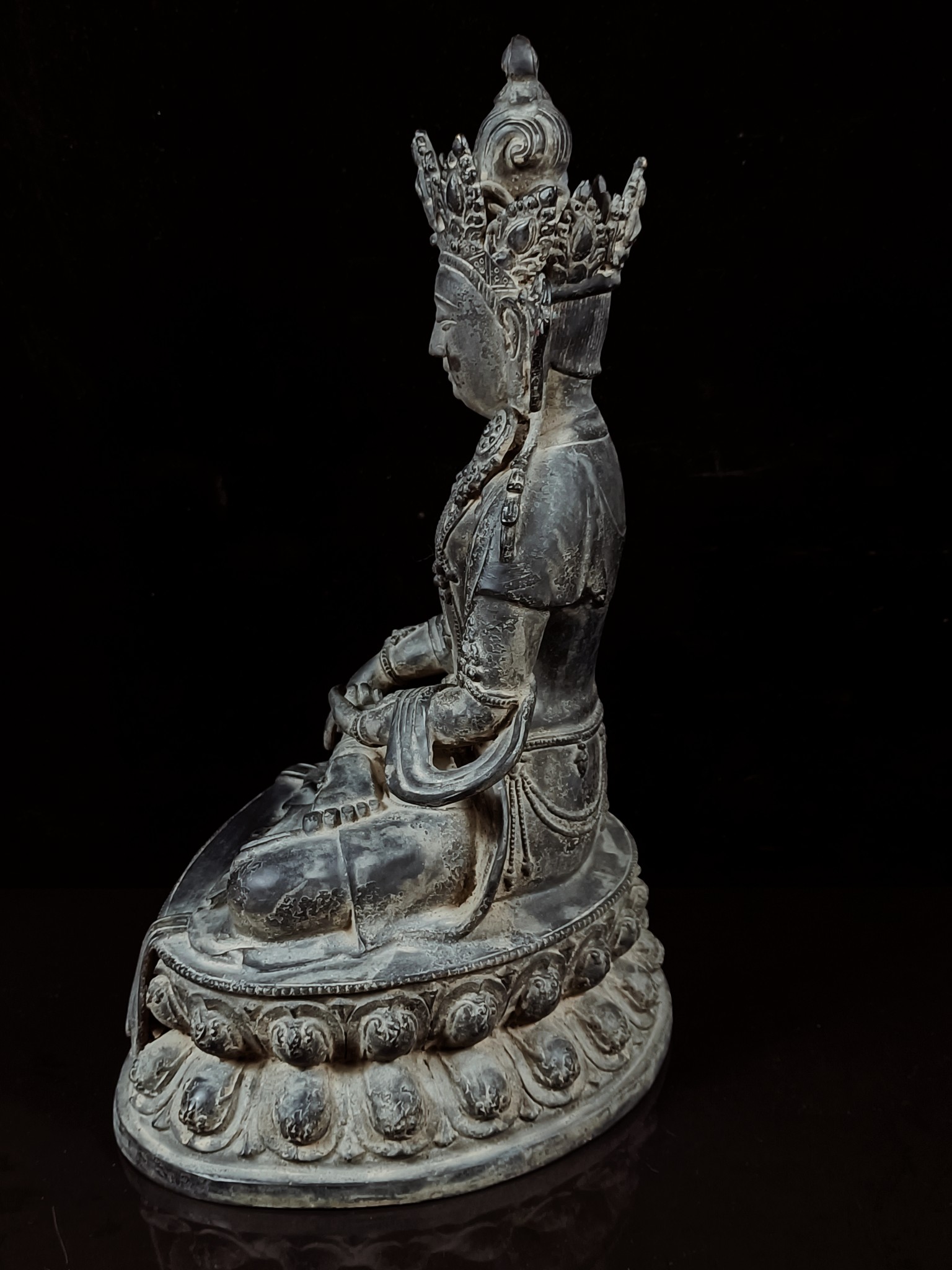 Ming Dynasty old bronze Buddha statue - Image 3 of 9
