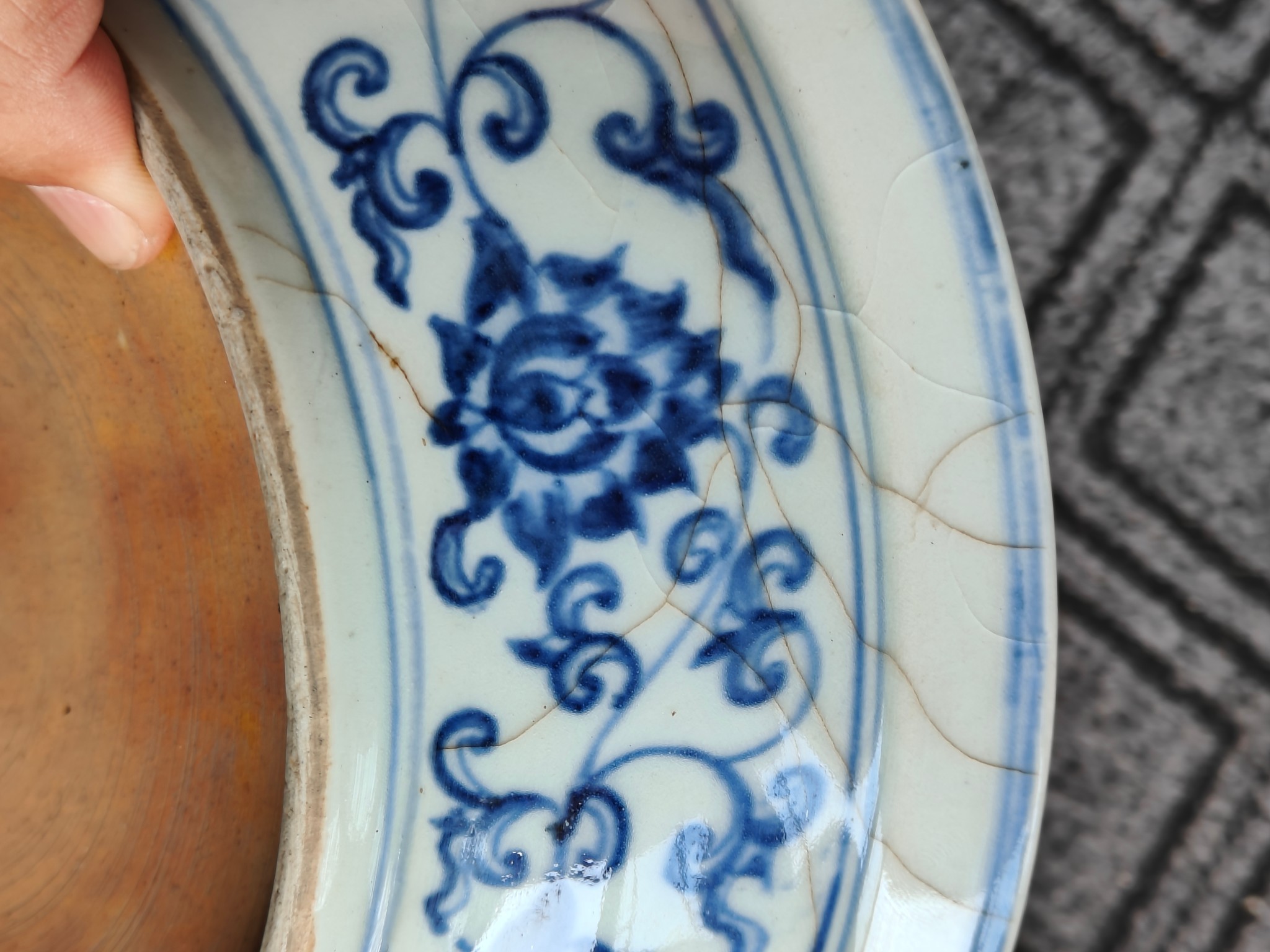 Fine yuan blue and white plate - Bild 3 aus 8