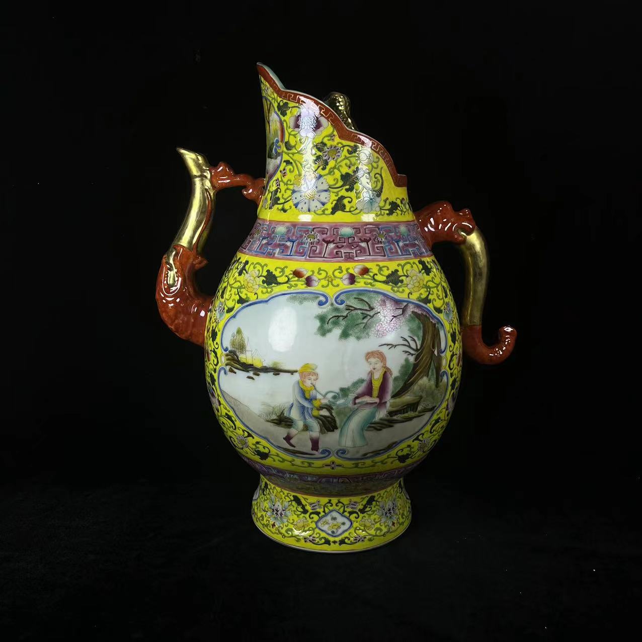 Qing Dynasty Yongzheng enamel color painted gold pot - Image 3 of 9