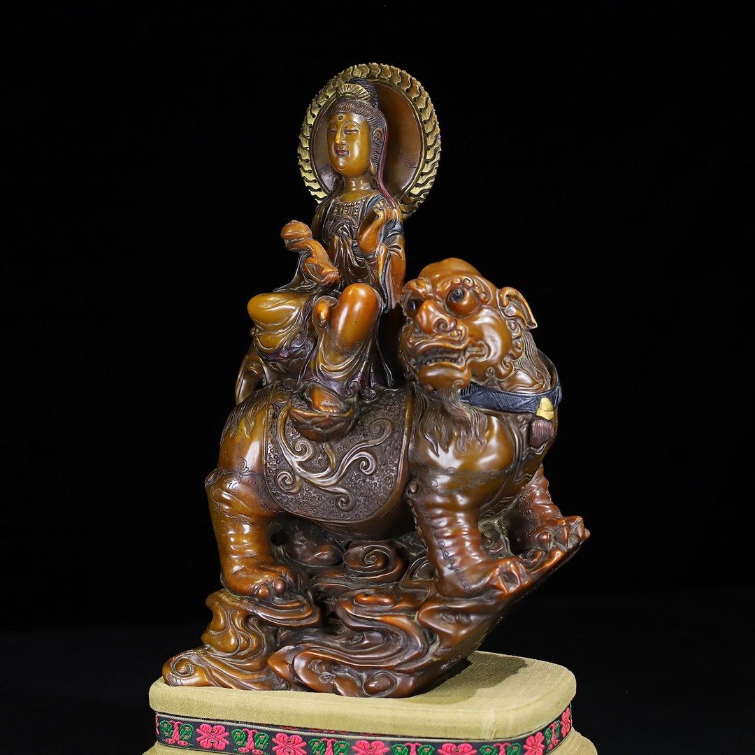 Shoushan Stone Sculpture Guanyin Blessing Ornament - Image 7 of 9