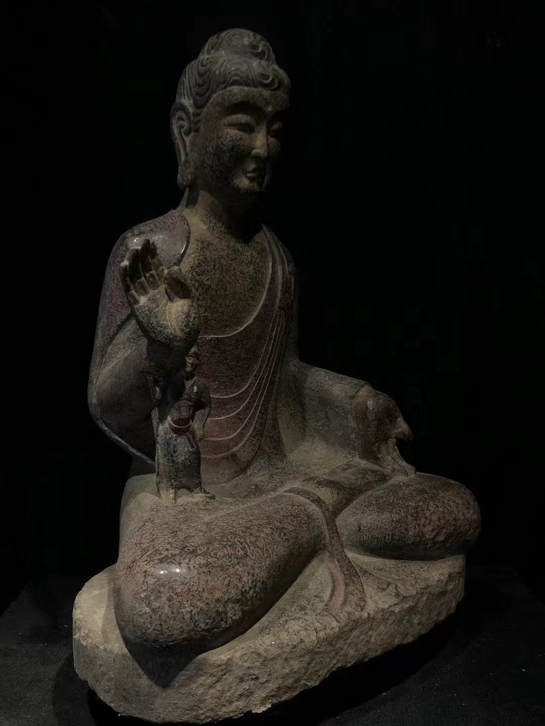 Bluestone painted Buddha statue - Bild 5 aus 8