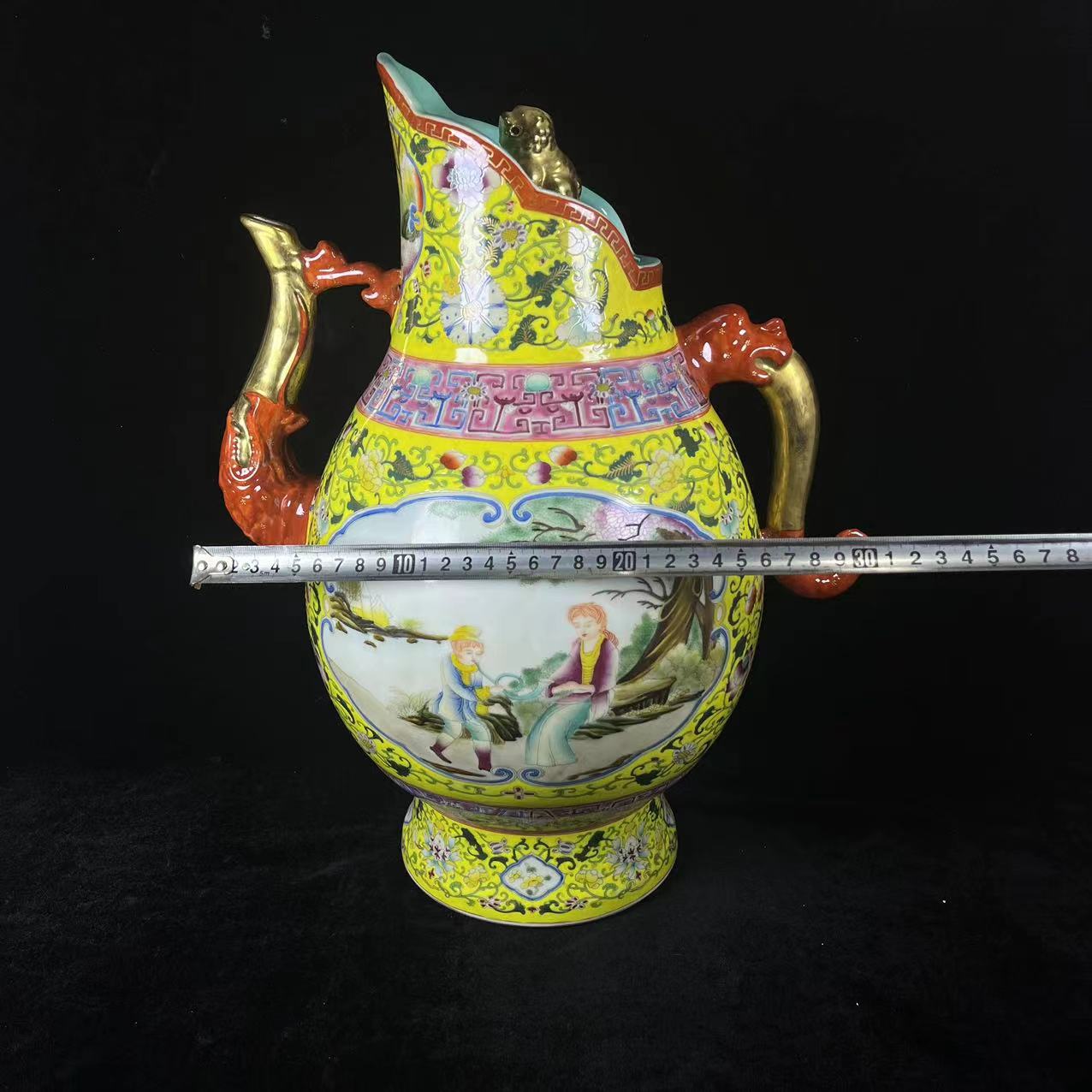 Qing Dynasty Yongzheng enamel color painted gold pot - Image 8 of 9