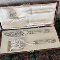 french antique cutlery serving knife fork