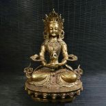 Gilt bronze longevity Buddha