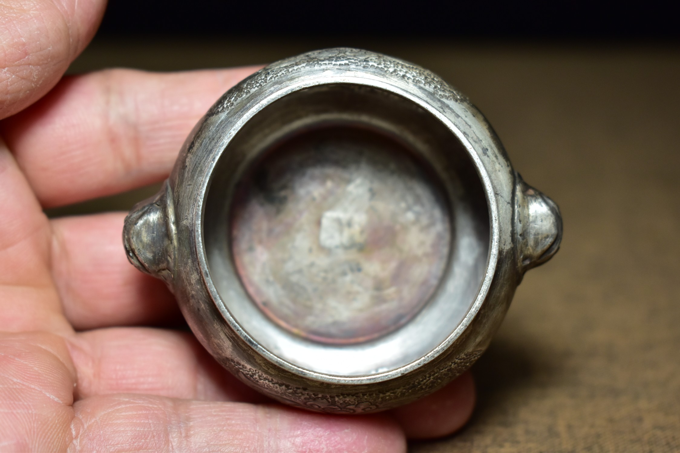 Sterling silver hand-engraved animal ear incense burner - Bild 6 aus 9