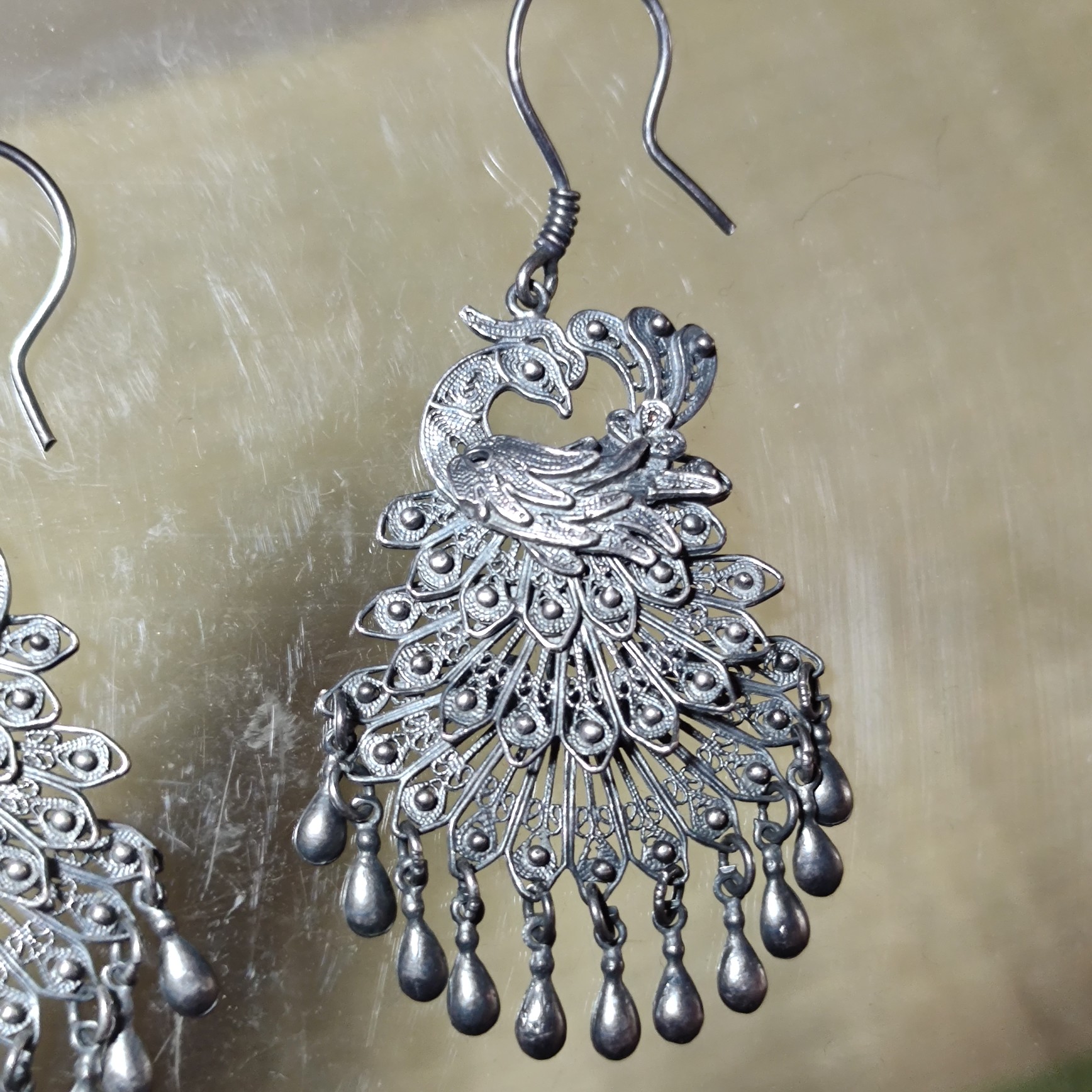 A pair of Qing Dynasty silver earrings - Image 2 of 5