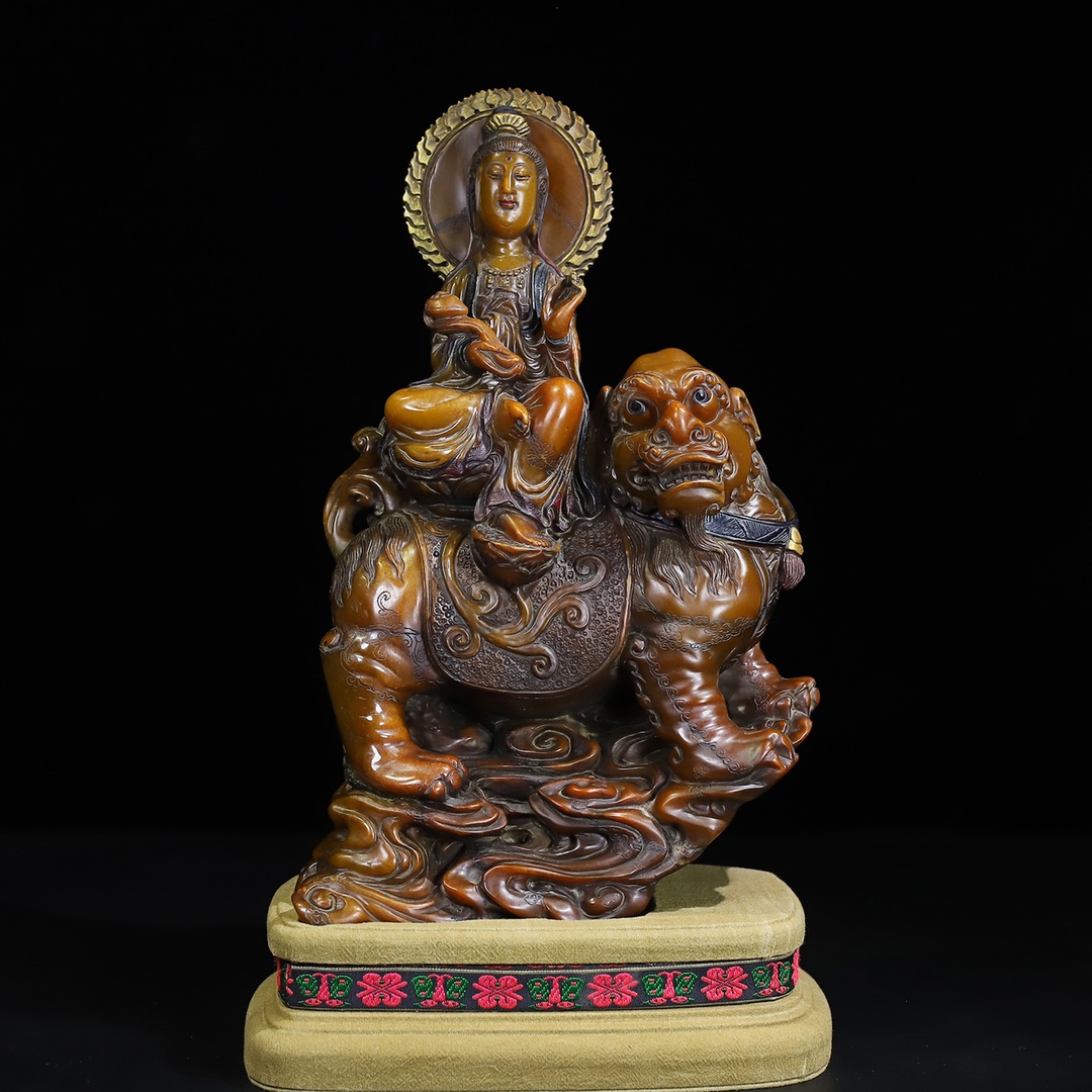 Shoushan Stone Sculpture Guanyin Blessing Ornament - Image 2 of 9