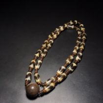 Yellow teeth, old agate, tiger teeth, Dzi beads, Buddha beads, rosary necklace, hand-held