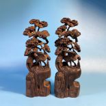 Old material agarwood pine and crane longevity ornaments