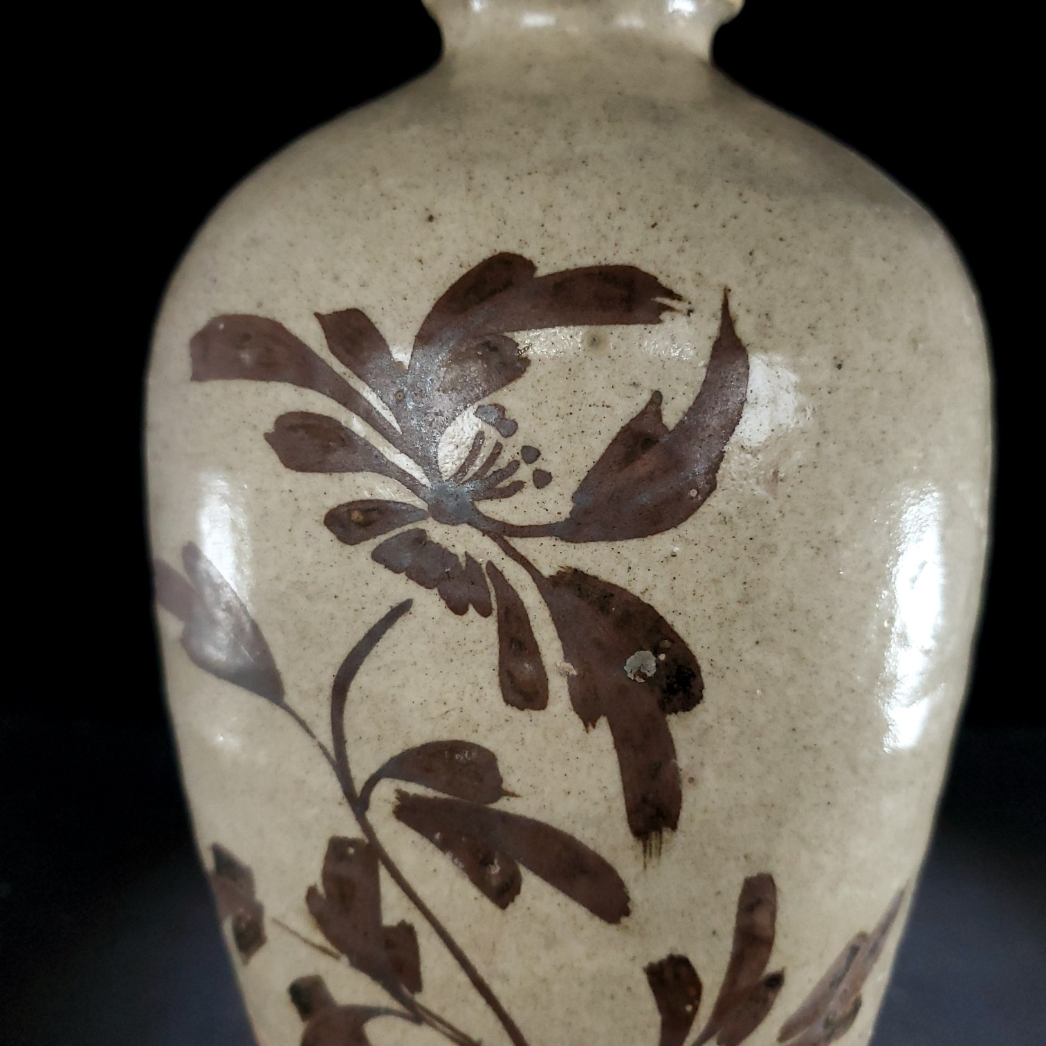 Cizhou kiln of Song Dynasty painted flowers and poems on plum vase - Image 6 of 9