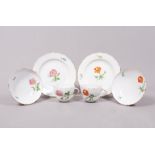 2 coffee place settings, Meissen, form "Neuer Ausschnit", decor "Deutsche Blume", middle/2nd. Half 