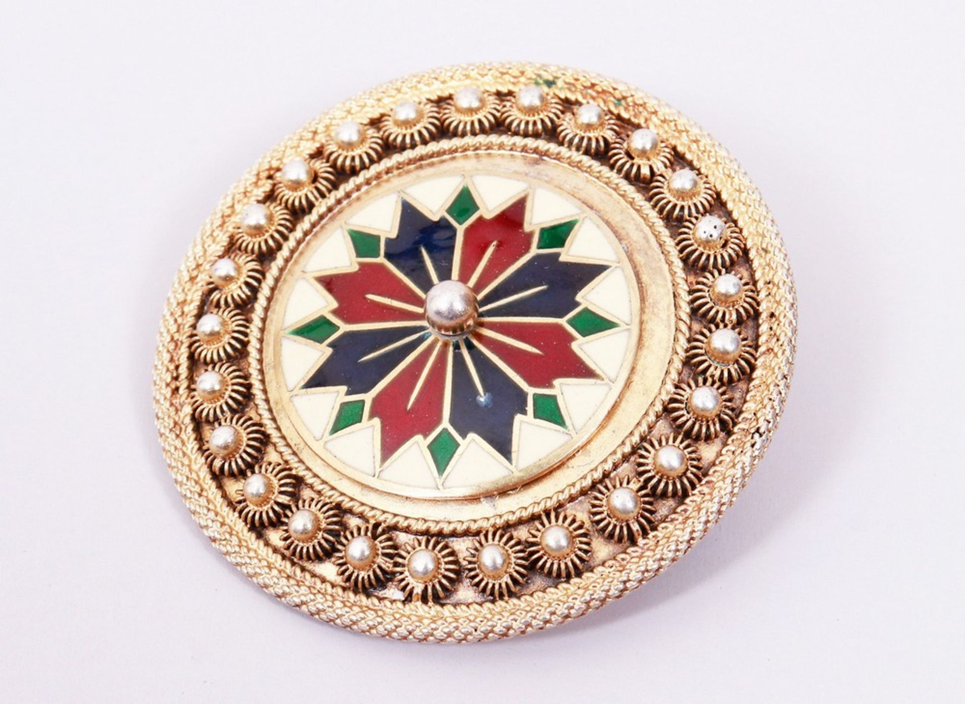 Traditional costume brooch, 830 silver/gold-plated, David Andersen, Christiania - Norway, c. 1900 - Image 3 of 5