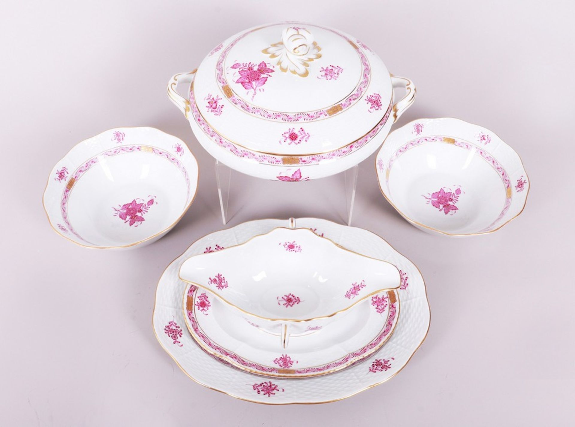 Dinner service, Herend, Hungary, “Apponyi Purple” decor, late 20th C. - Image 3 of 4