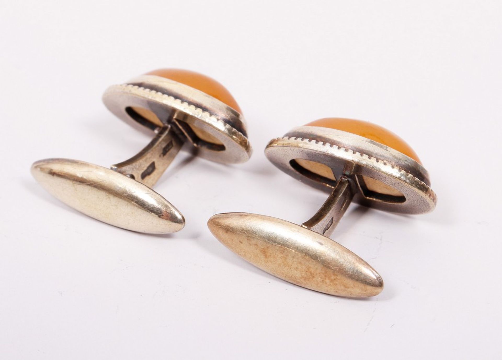 Pair of cufflinks, 875 silver, etc., probably Latvia, 20th C. - Image 2 of 3