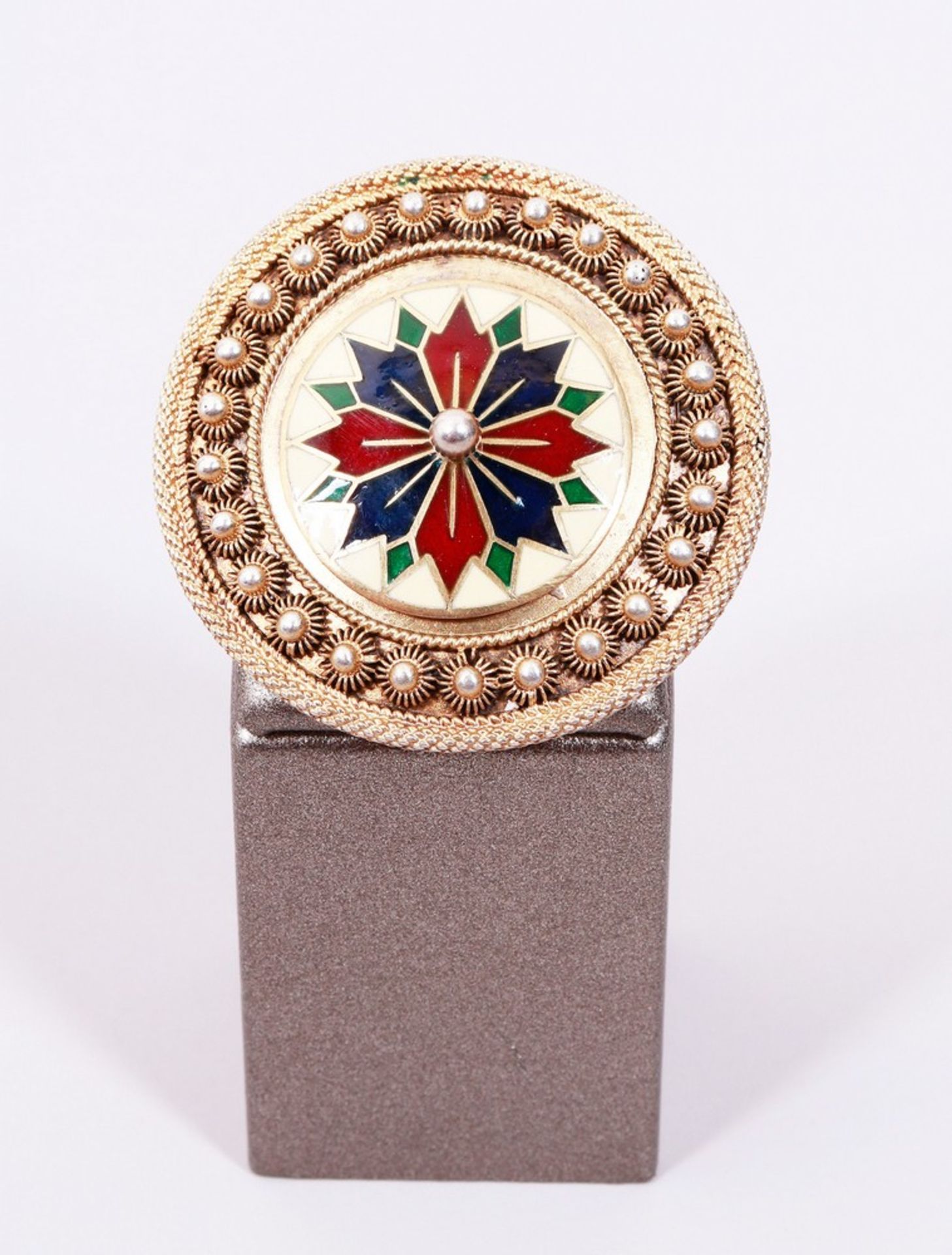 Traditional costume brooch, 830 silver/gold-plated, David Andersen, Christiania - Norway, c. 1900