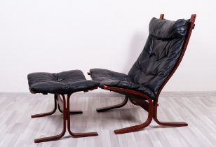 "Siesta"-Sessel mit Ottoman, Entwurf Ingmar Relling für Westnofa, 1960er Jahre