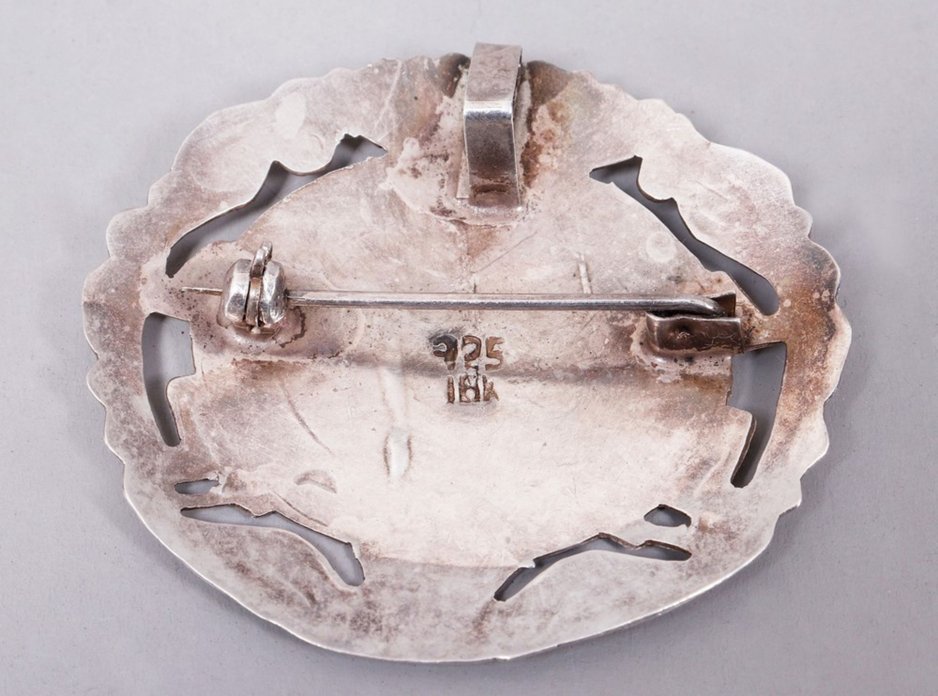 Brooch/pendant, 925 silver/750 gold, Peru, 20th C. - Image 3 of 3