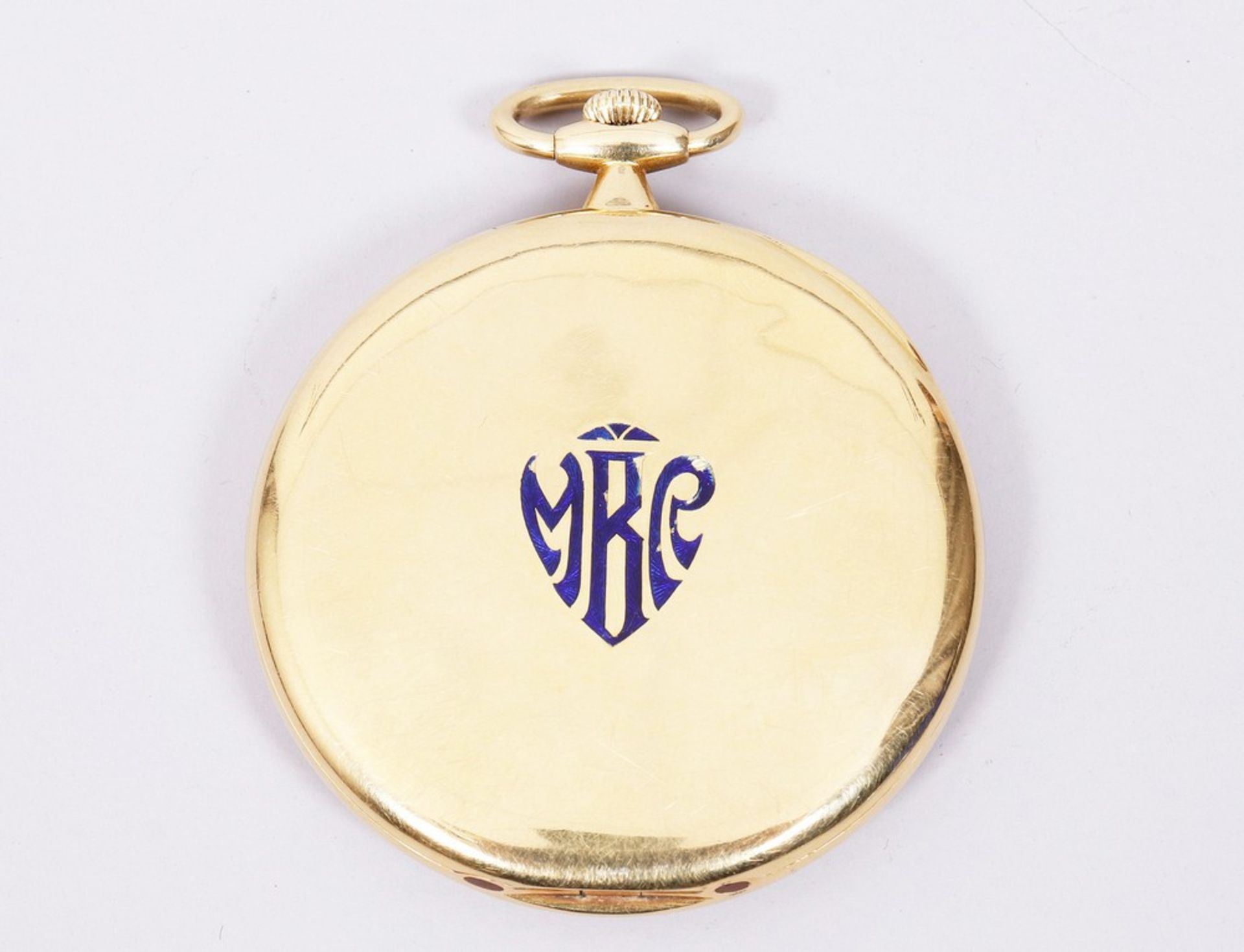 Art Deco pocket watch, 750 gold, E. Gübeln Lucerne, Switzerland, 1st half 20th C. - Image 6 of 6