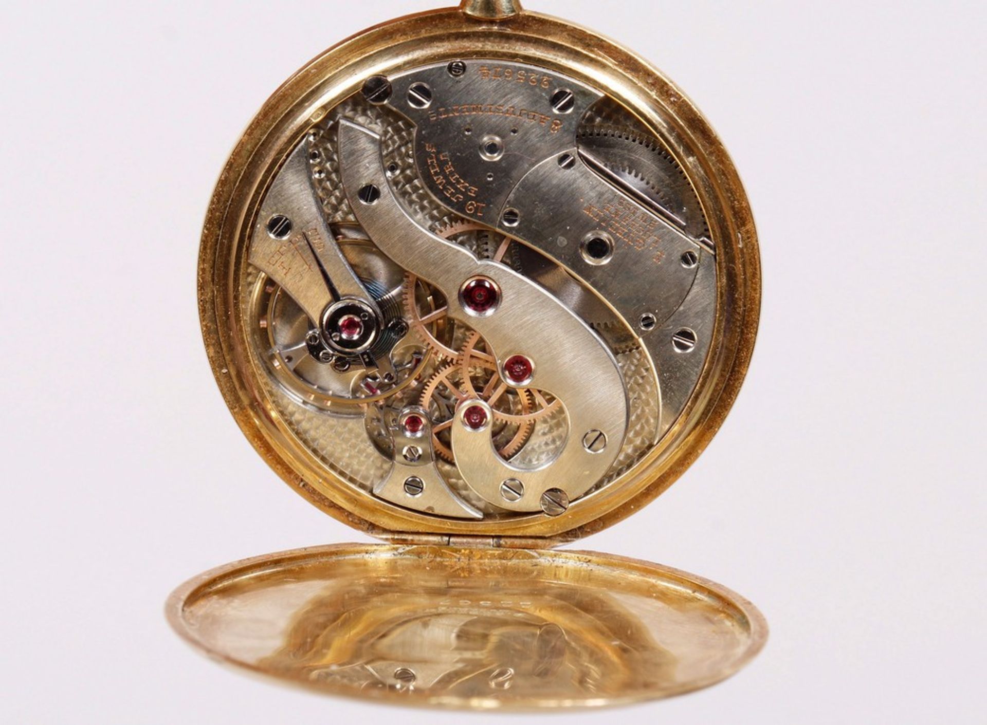 Art Deco pocket watch, 750 gold, E. Gübeln Lucerne, Switzerland, 1st half 20th C. - Image 3 of 6