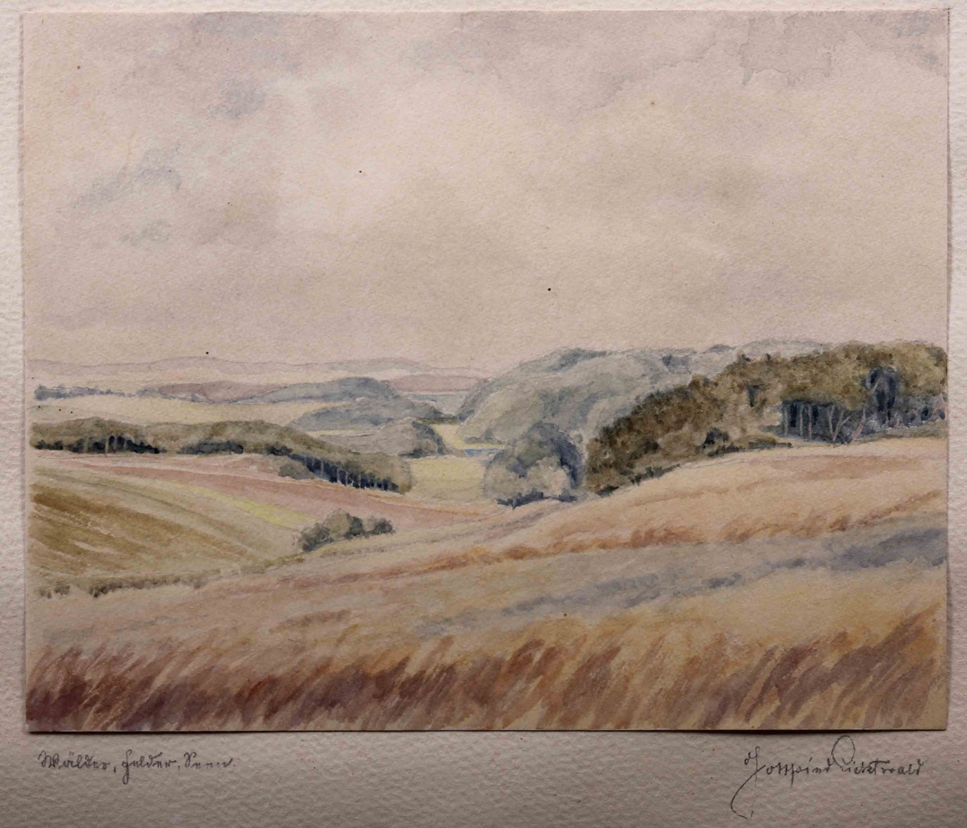 Gottfried Lichtwald (1896 - ?, Lübecker Kunsterzieher und Maler) Landschaftsdarstellungen, 3 Aquare