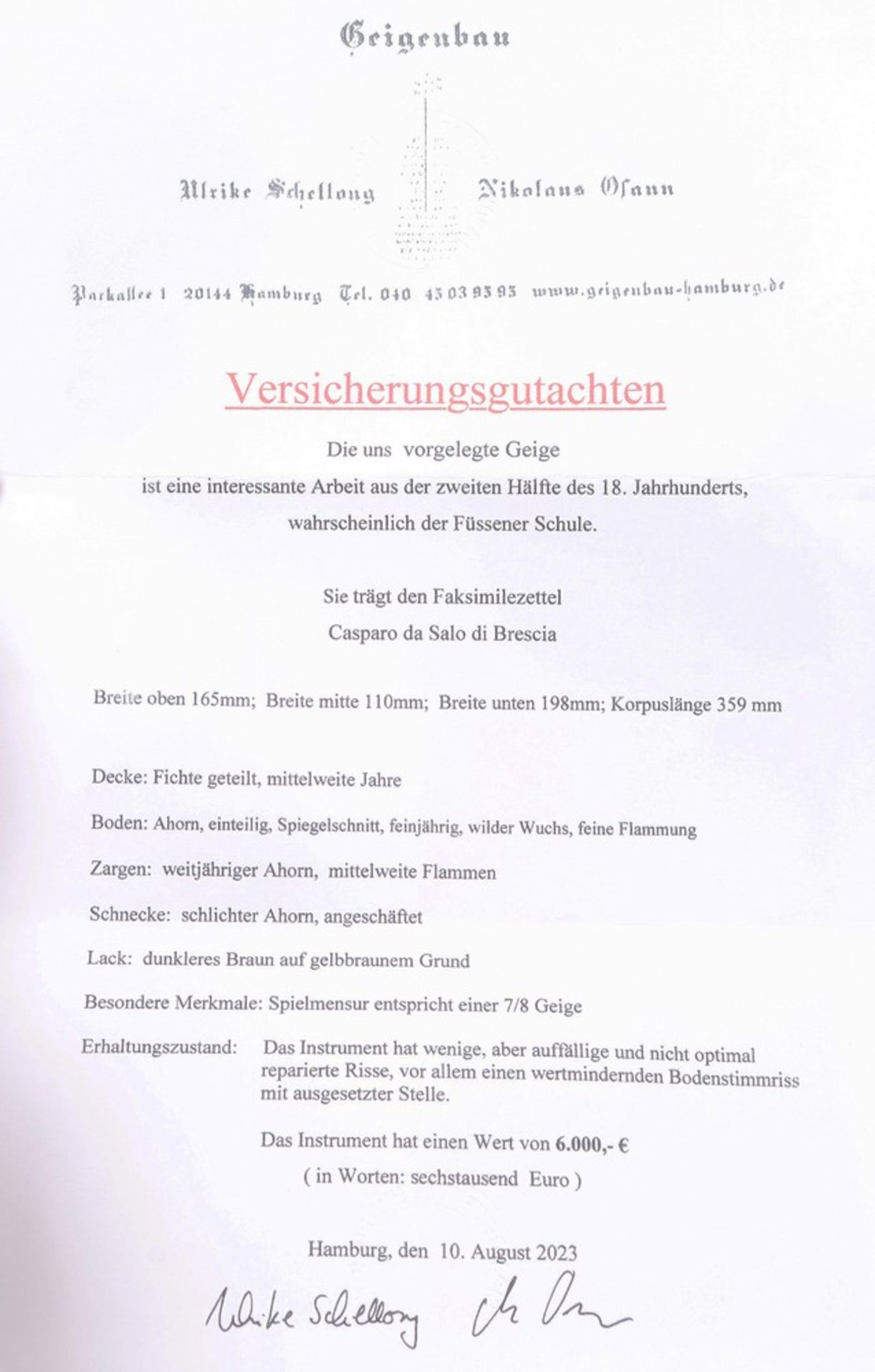 Geige, deutsch, wohl Füssener Schule, 2. Hälfte 18.Jh.  - Bild 20 aus 22