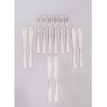 Fish cutlery for 6 people, 800 silver, Wilkens, c. 1900, 12 pieces