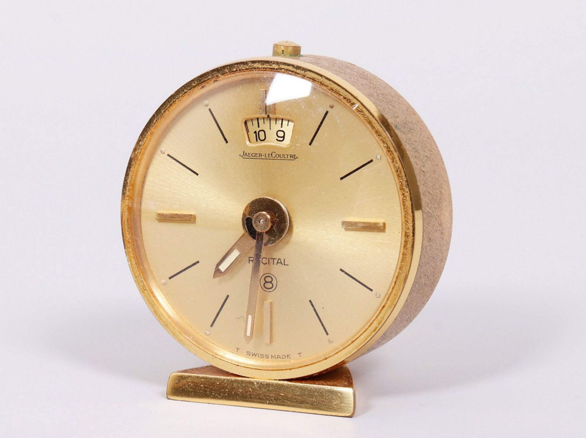 Travel alarm clock/table clock in the original case, Jaeger Le Coultre, mid-20th C. - Image 2 of 7