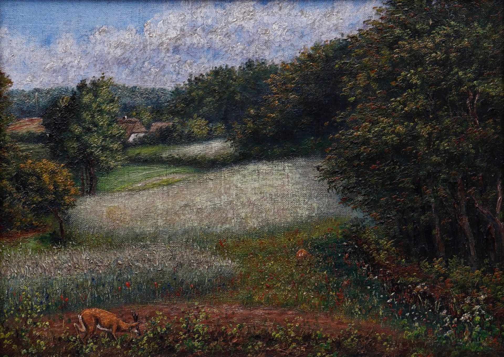 Summer landscape with grazing deer, 1910 - Image 2 of 4