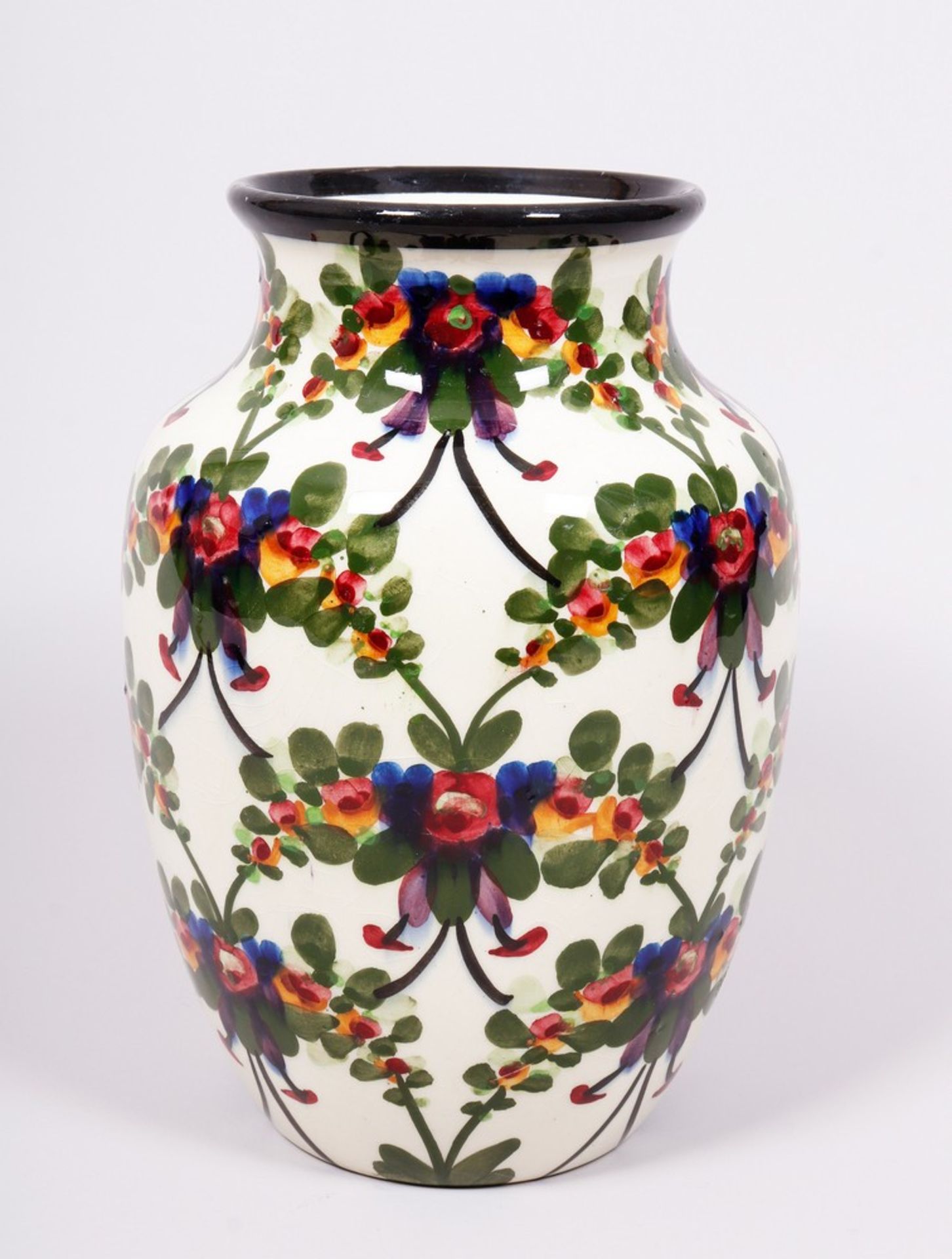 Jugendstil Majolika-Vase, Elmshorn, 1. Hälfte 20.Jh.  - Bild 3 aus 4