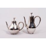 Coffee and tea pot, 925 silver, Wilkens, mid 20th C.