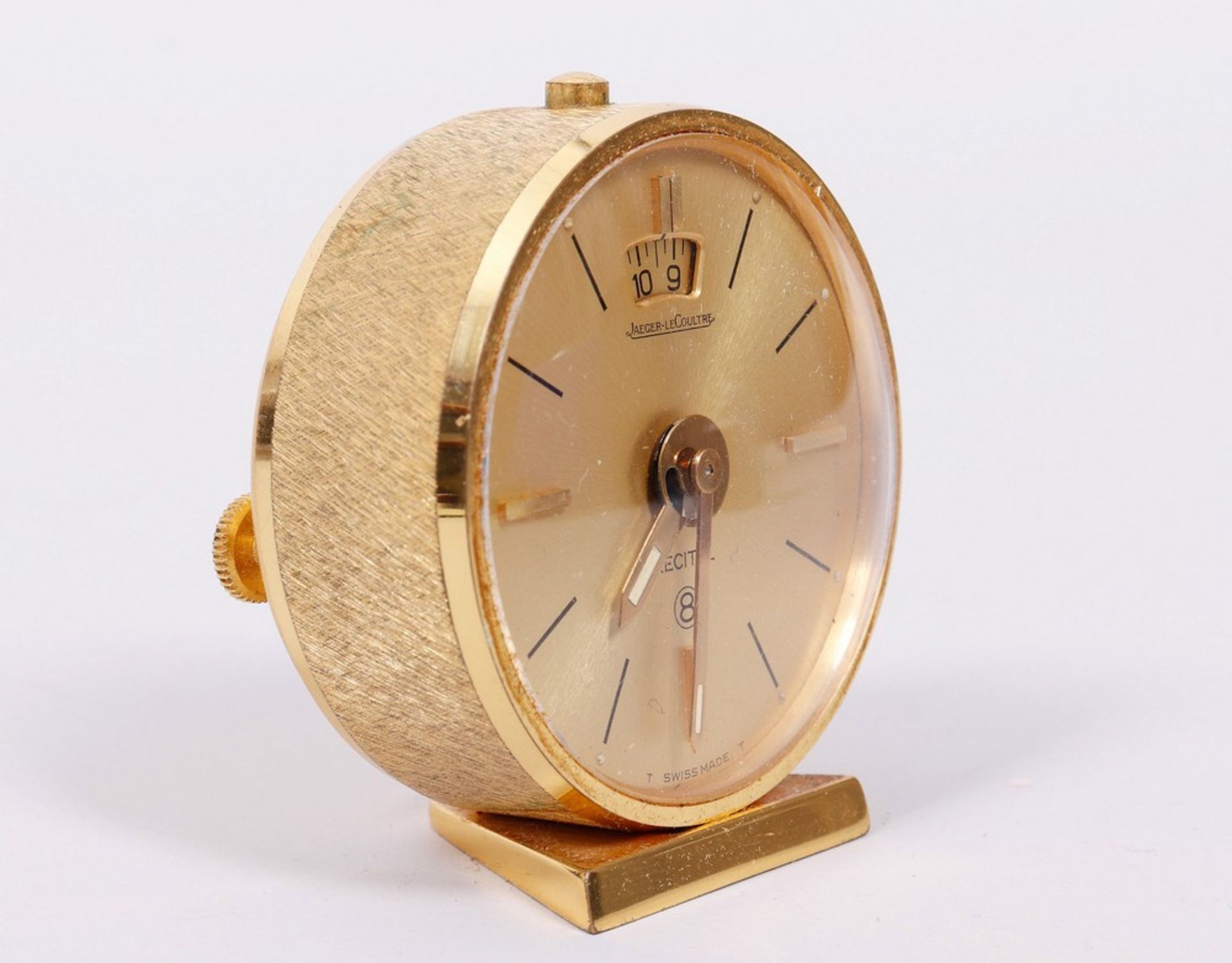 Travel alarm clock/table clock in the original case, Jaeger Le Coultre, mid-20th C. - Image 3 of 7