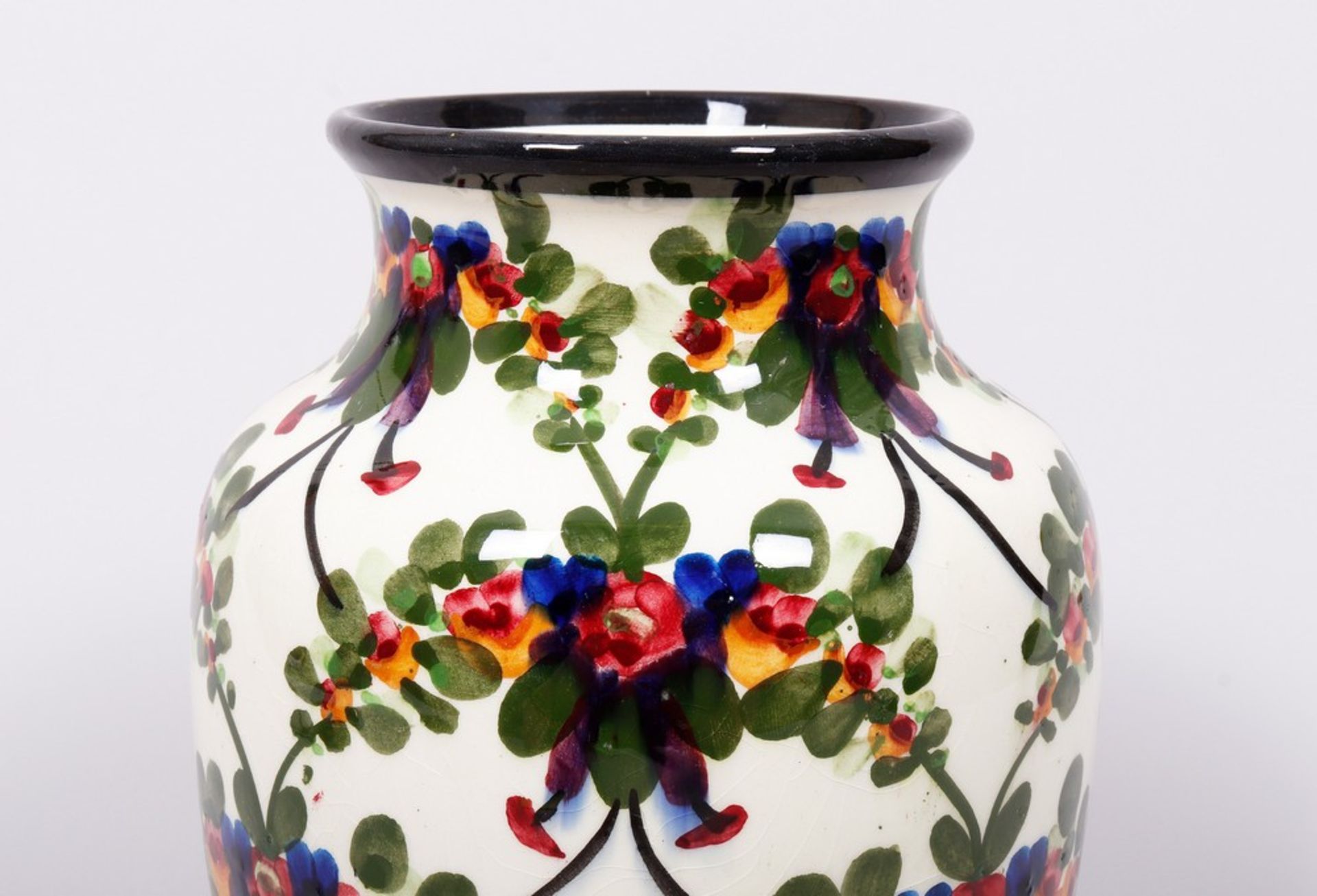 Jugendstil Majolika-Vase, Elmshorn, 1. Hälfte 20.Jh.  - Bild 2 aus 4