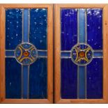 Pair of Art Deco stained glass windows, probably German, 1920s/30s